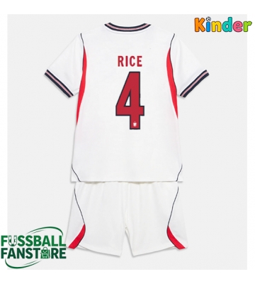 England Declan Rice #4 Replik Heimtrikot Kinder WM 2026 Kurzarm (+ Kurze Hosen)